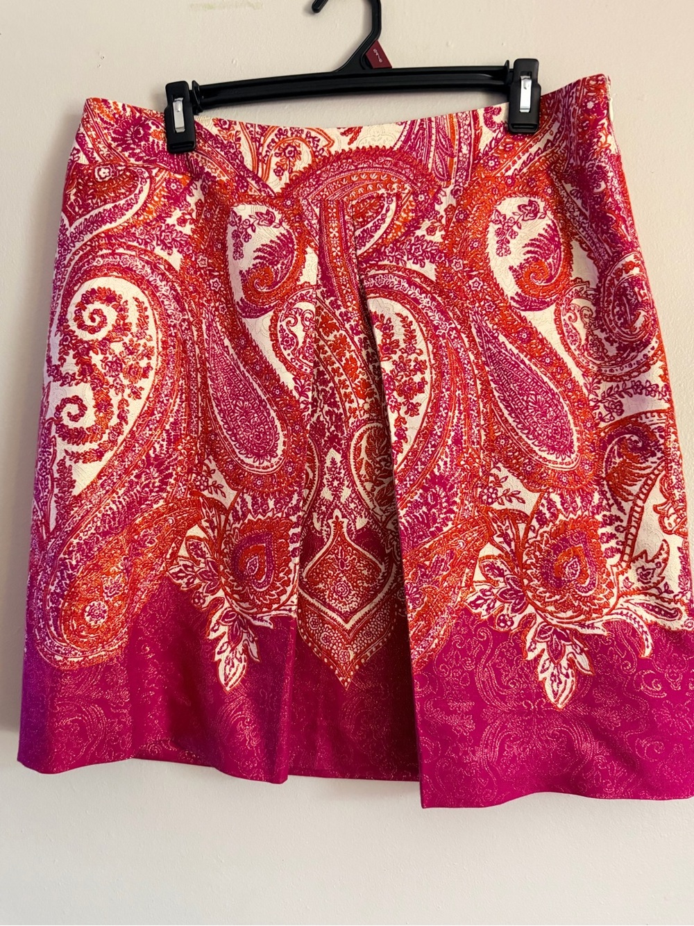 Ann Taylor Pink & Orange Paisley Skater Skirt